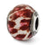 Italian Pink & Brown w/Glitter Glass Charm Bead in Sterling Silver