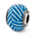 Sterling Silver Italian Blue Stripes w/Glitter Glass Bead Charm hide-image