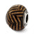 Italian Brown Stripes w/Glitter Glass Charm Bead in Sterling Silver