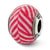 Sterling Silver Italian Pink Stripes w/Glitter Glass Bead Charm hide-image