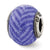Italian Purple Stripes w/Glitter Glass Charm Bead in Sterling Silver