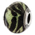 Italian Pink & Green Stripes Glass Charm Bead in Sterling Silver