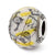 Sterling Silver Italian Decorative Yellow & White Glass Bead Charm hide-image