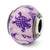 Italian Decorative Purple Glass Charm Bead in Sterling Silver