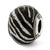 Sterling Silver Italian Black & White Stripes Glass Bead Charm hide-image