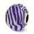 Sterling Silver Italian Purple & White Stripes Glass Bead Charm hide-image