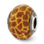 Italian Yellow & Brown Glass Charm Bead in Sterling Silver