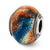 Italian Blue & Orange & Green Glass Charm Bead in Sterling Silver