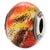 Italian Red & Yellow Glass Charm Bead in Sterling Silver