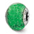 Italian Green w/Silver Glitter Glass Charm Bead in Sterling Silver