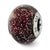 Italian Dark Purple w/Silver Glitter Glass Charm Bead in Sterling Silver