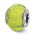 Italian Light Green w/Silver Glitter Glass Charm Bead in Sterling Silver