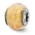 Italian Dark Yellow w/Glitter Glass Charm Bead in Sterling Silver