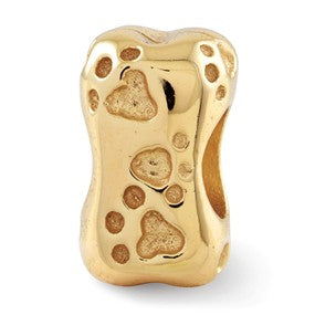 Gold Plated Dog Bone Bead Charm hide-image