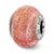 Italian Pink w/Gold Glitter Glass Charm Bead in Sterling Silver