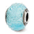 Italian Light Blue Textured Glass Charm Bead in Sterling Silver