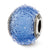 Italian Blue Textured Glass Charm Bead in Sterling Silver