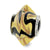 Yellow/Black Italian Murano Glass Charm Bead in Sterling Silver