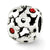 Red Swarovski Elements Flowers Charm Bead in Sterling Silver