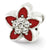 Swarovski Elements Flower Charm Bead in Sterling Silver