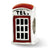 Enameled Telephone Booth Charm Bead in Sterling Silver