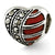 Sterling Silver Marcasite & Enameled Heart Bead Charm hide-image