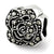 Marcasite Flower Charm Bead in Sterling Silver