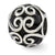 Black Enamel Bali Charm Bead in Sterling Silver