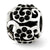 Black Swarovski Elements Swirl Charm Bead in Sterling Silver