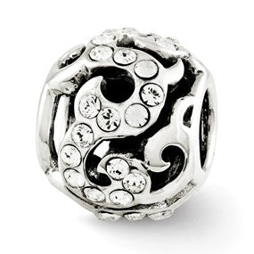 Sterling Silver Swarovski Elements Swirl Bead Charm hide-image