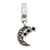 Marcasite Moon & Stars Charm Dangle Bead in Sterling Silver