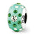 Green Molded w/Swarovski Elements Charm Bead in Sterling Silver