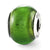 Green Italian Murano Glass Charm Bead in Sterling Silver