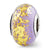 Lilac w/Gold Foil Ceramic Charm Bead in Sterling Silver