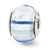 Teal/Blue/White Italian Murano Glass Charm Bead in Sterling Silver