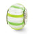 Light/Dark Green Italian Murano Glass Charm Bead in Sterling Silver