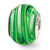 Clear/Green Italian Murano Glass Charm Bead in Sterling Silver