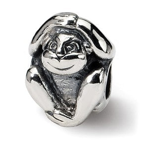 Sterling Silver Monkey Bead Charm hide-image