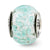 Light Teal Italian Murano Glass Charm Bead in Sterling Silver