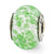 Sterling Silver Green/White Italian Murano Glass Bead Charm hide-image