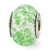 Green/White Italian Murano Glass Charm Bead in Sterling Silver