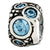 Sterling Silver Light Blue Swarovski Elements Bead Charm hide-image