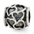 Antiqued Hearts Charm Bead in Sterling Silver