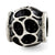 Black Enamel w/Sparkles Charm Bead in Sterling Silver