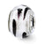 Silver/Black Italian Murano Glass Charm Bead in Sterling Silver