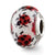 Lady Bugs Italian Murano Charm Bead in Sterling Silver