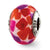 Pink/Purple/Red Italian Murano Glass Charm Bead in Sterling Silver