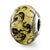 Yellow w/Black Swirls Italian Murano Charm Bead in Sterling Silver