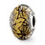 Sterling Silver Yellow w/Black Lines Italian Murano Glass Bead Charm hide-image