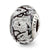 Grey w/Black Lines Italian Murano Glass Charm Bead in Sterling Silver